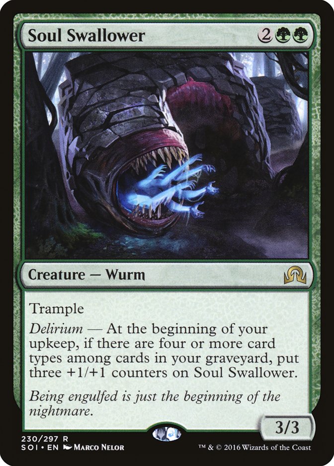 This Is An Image Of The Magic The Gathering Card Soul Swallower From The Set Shadows over Innistrad - Designed By Artist Marco Nelor