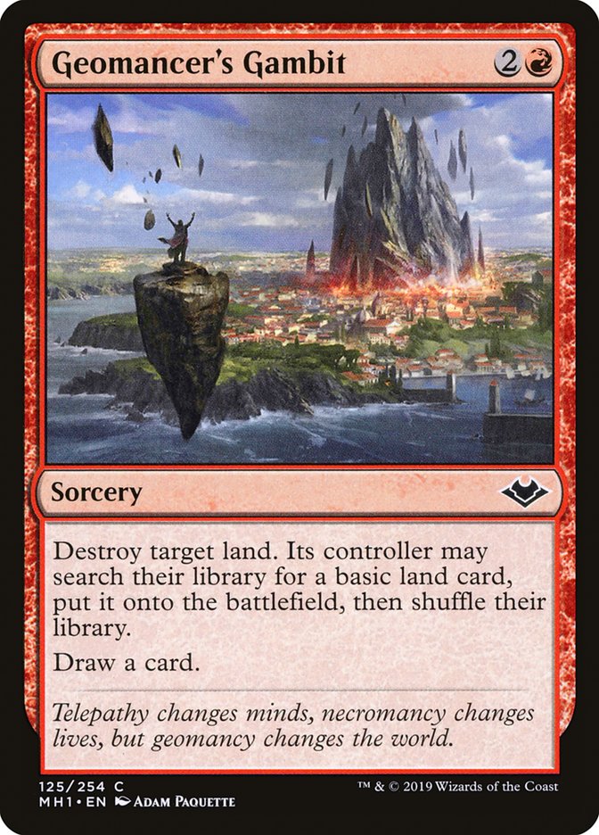 This Is An Image Of The Magic The Gathering Card Geomancer's Gambit From The Set Modern Horizons - Designed By Artist Adam Paquette
