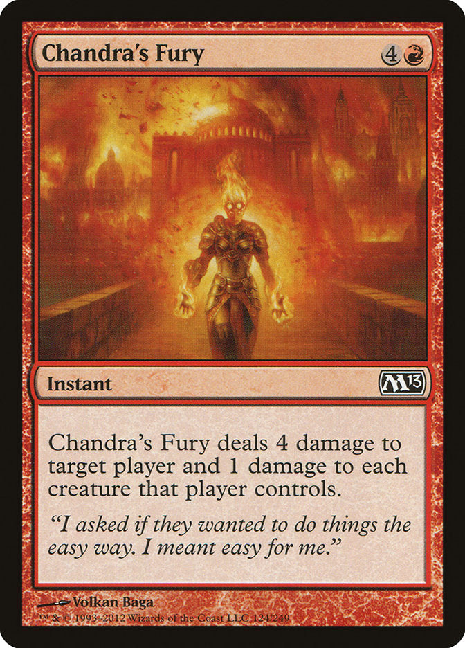 This Is An Image Of The Magic The Gathering Card Chandra's Fury From The Set Magic Origins - Designed By Artist Volkan Baǵa