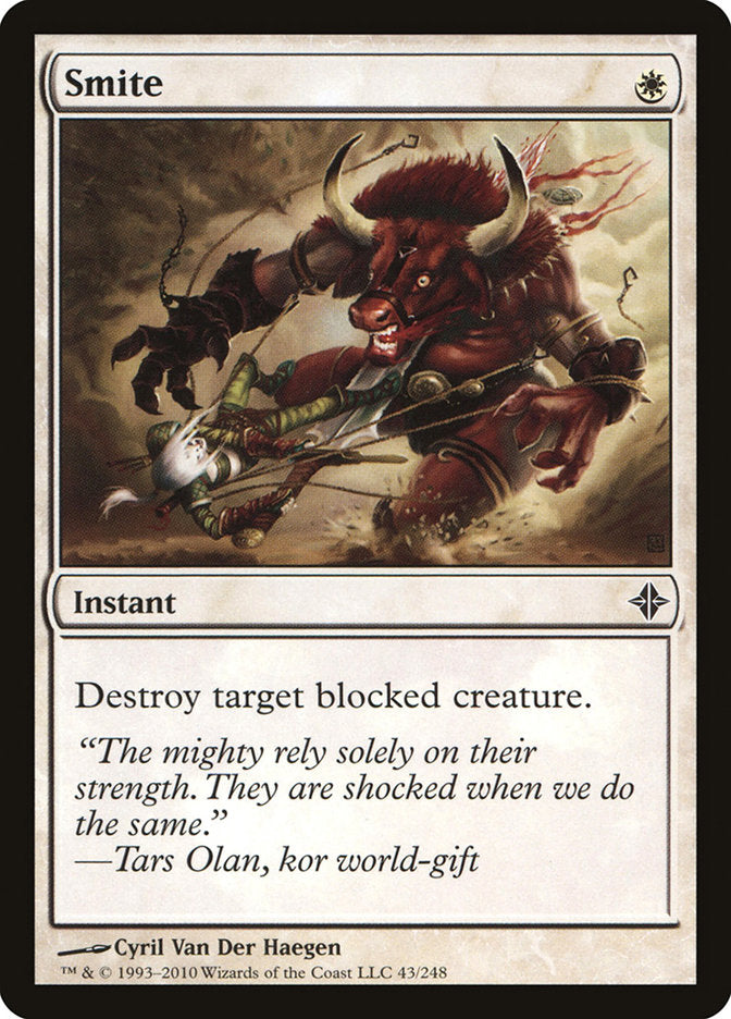 This Is An Image Of The Magic The Gathering Card Smite From The Set Tempest Remastered - Designed By Artist Daren Bader