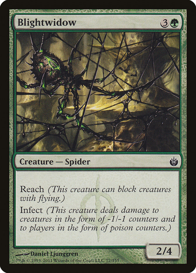 This Is An Image Of The Magic The Gathering Card Blightwidow From The Set Mirrodin Besieged - Designed By Artist Daniel Ljunggren