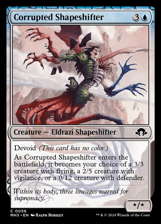 This Is An Image Of The Magic The Gathering Card Corrupted Shapeshifter From The Set Modern Horizons 3 - Designed By Artist Ralph Horsley