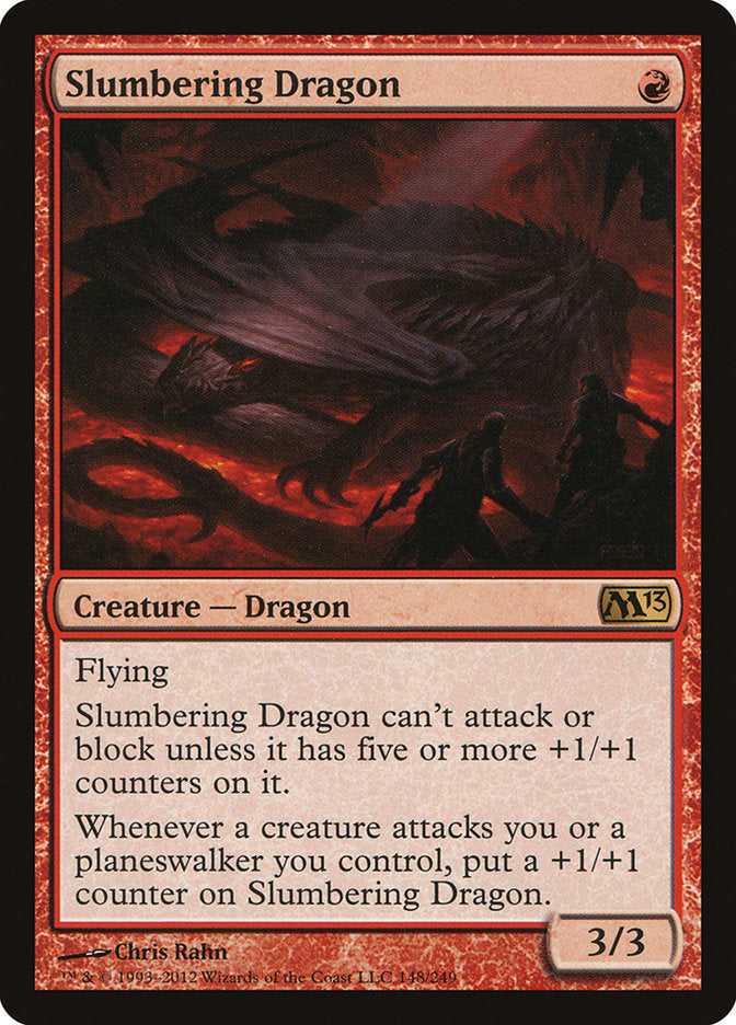 This Is An Image Of The Magic The Gathering Card Slumbering Dragon From The Set Magic 2013 - Designed By Artist Chris Rahn