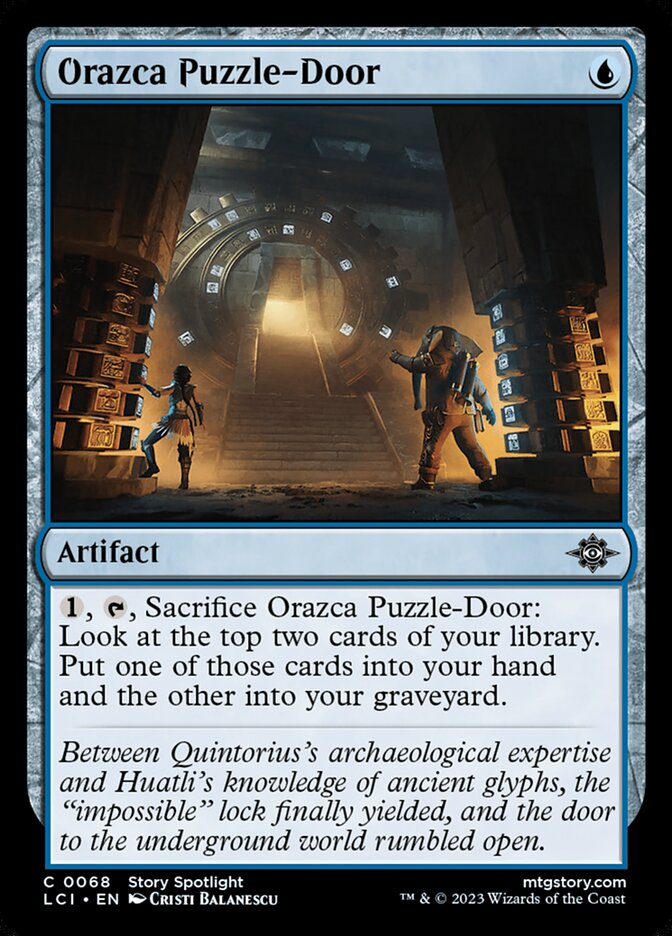 This Is An Image Of The Magic The Gathering Card Orazca Puzzle-Door From The Set The Lost Caverns of Ixalan - Designed By Artist Cristi Balanescu