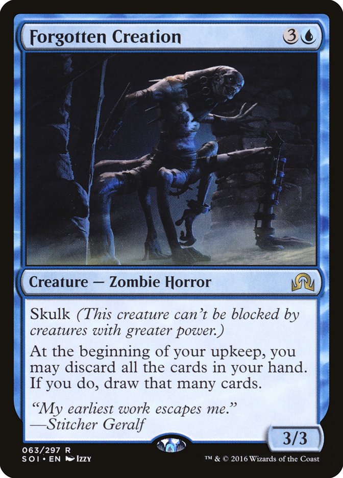 This Is An Image Of The Magic The Gathering Card Forgotten Creation From The Set Commander Legends: Battle for Baldur's Gate - Designed By Artist Izzy