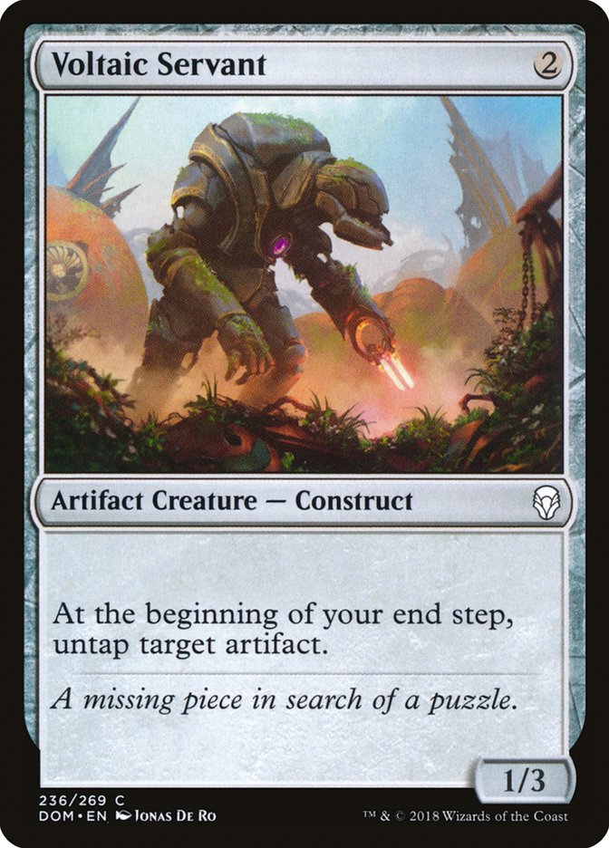 This Is An Image Of The Magic The Gathering Card Voltaic Servant From The Set Dominaria - Designed By Artist Jonas De Ro