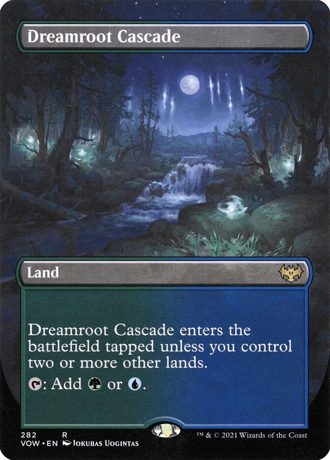 This Is An Image Of The Magic The Gathering Card Dreamroot Cascade From The Set Tarkir: Dragonstorm Commander - Designed By Artist Sam Burley