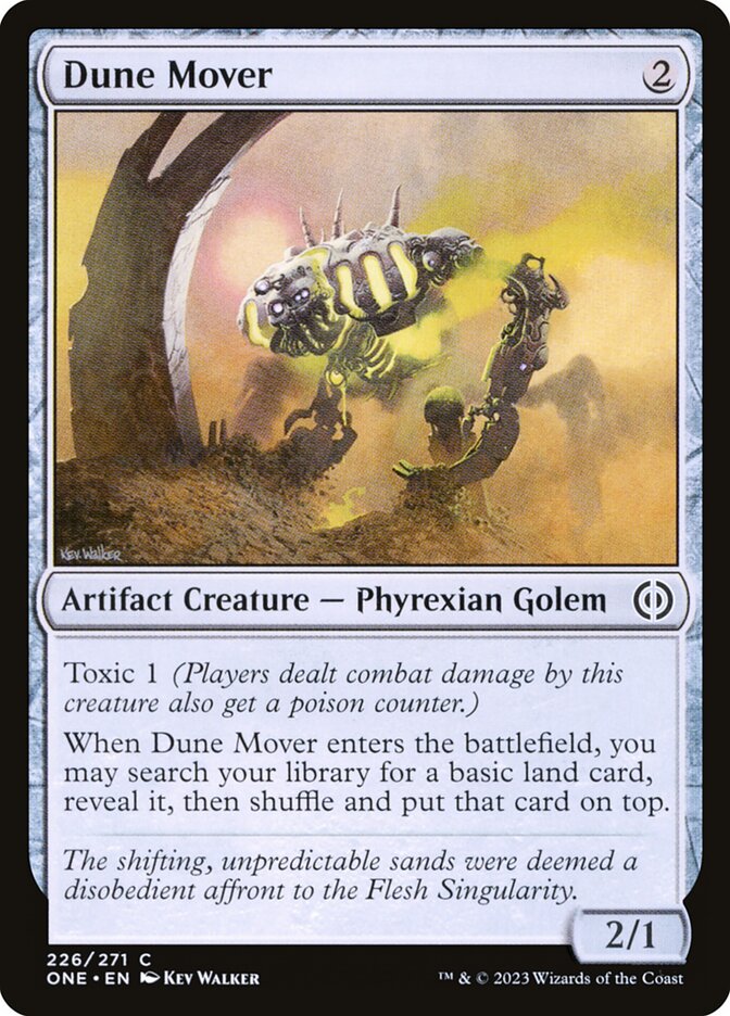 This Is An Image Of The Magic The Gathering Card Dune Mover From The Set Phyrexia: All Will Be One - Designed By Artist Kev Walker