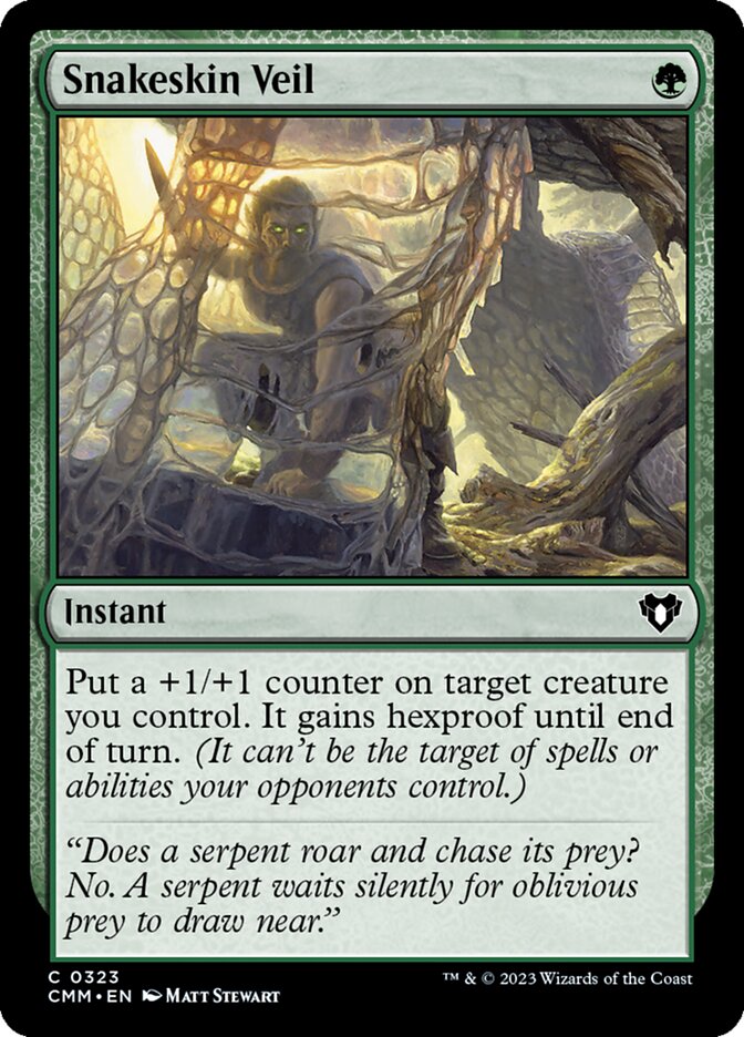 This Is An Image Of The Magic The Gathering Card Snakeskin Veil From The Set Tarkir: Dragonstorm - Designed By Artist Monztre