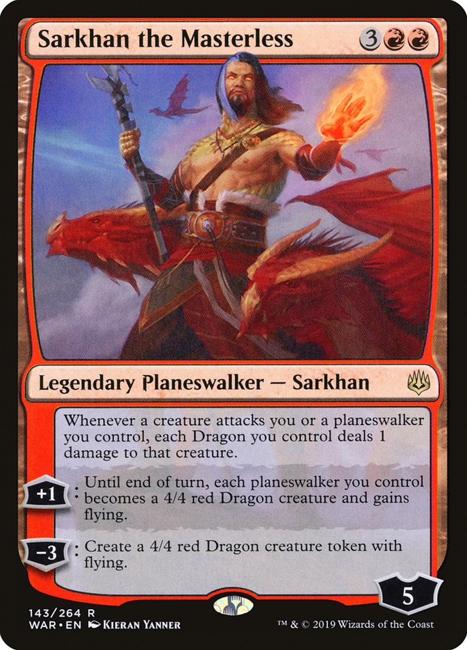 This Is An Image Of The Magic The Gathering Card Sarkhan the Masterless From The Set Commander Masters - Designed By Artist Kieran Yanner