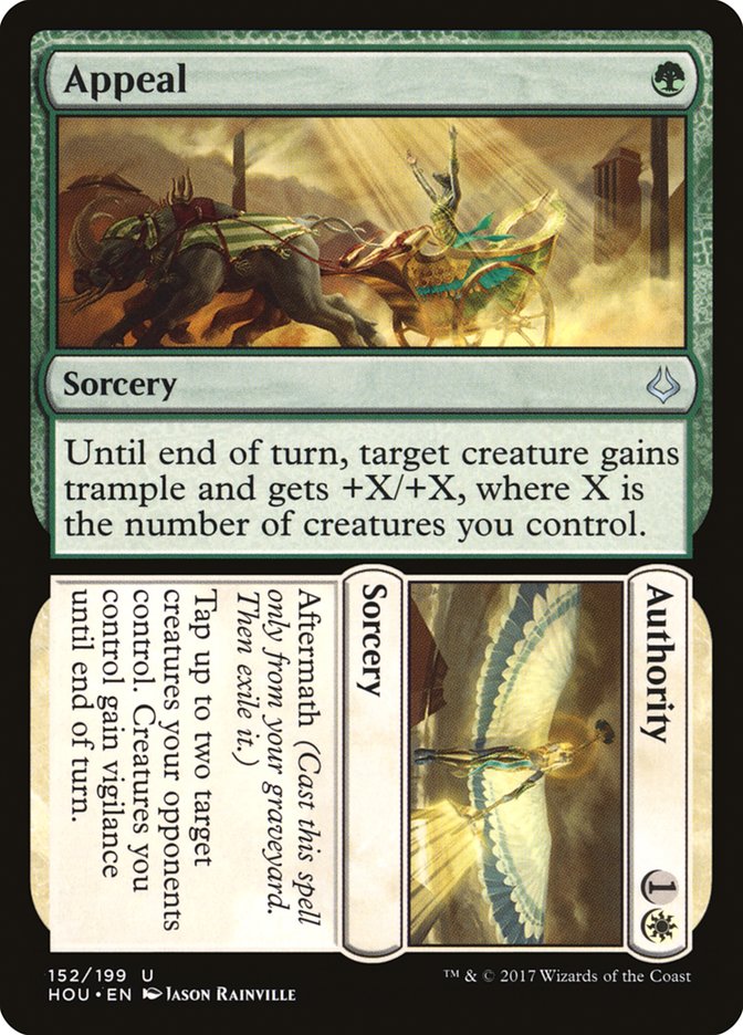 This Is An Image Of The Magic The Gathering Card Appeal // Authority From The Set Hour of Devastation - Designed By Artist Jason Rainville