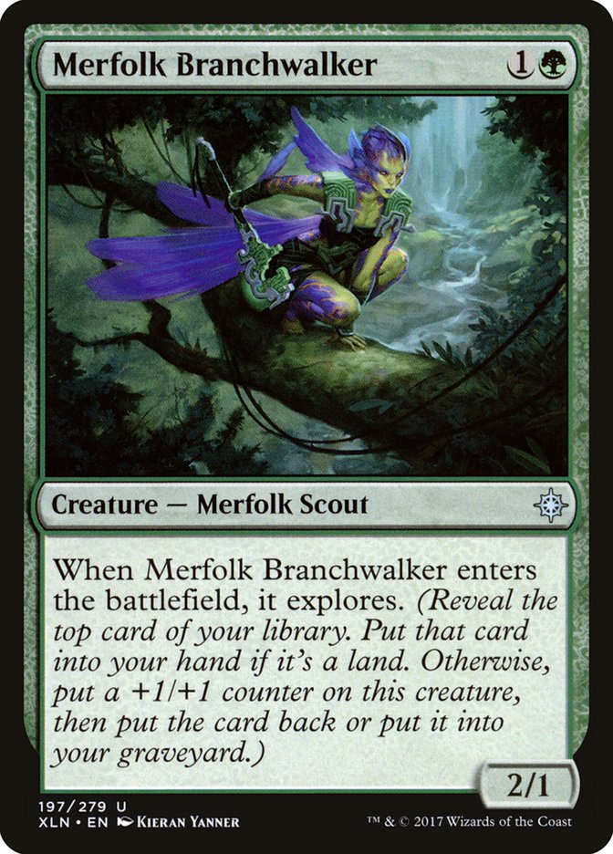 This Is An Image Of The Magic The Gathering Card Merfolk Branchwalker From The Set Ixalan - Designed By Artist Kieran Yanner