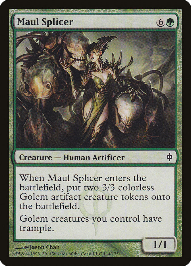 This Is An Image Of The Magic The Gathering Card Maul Splicer From The Set New Phyrexia - Designed By Artist Jason Chan