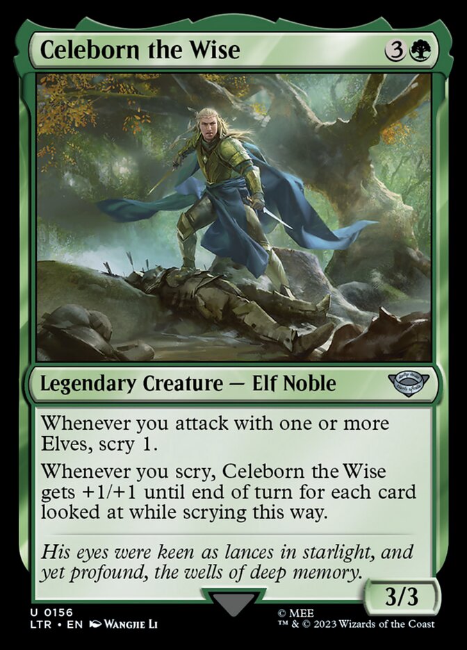 This Is An Image Of The Magic The Gathering Card Celeborn the Wise From The Set The Lord of the Rings: Tales of Middle-earth - Designed By Artist Wangjie Li