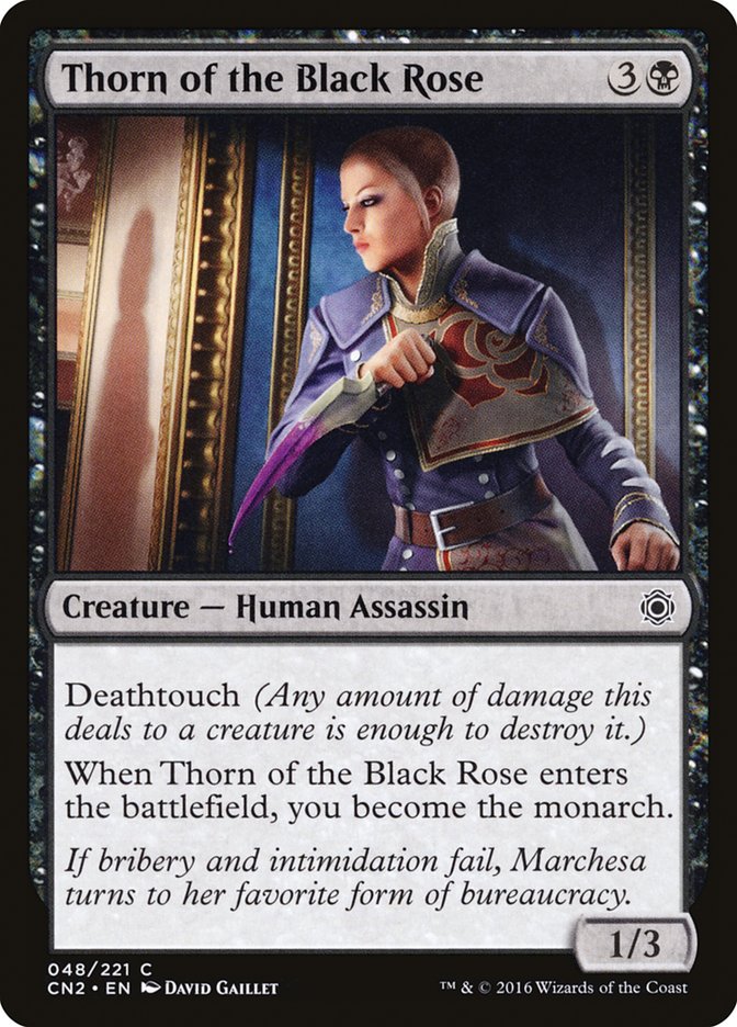 This Is An Image Of The Magic The Gathering Card Thorn of the Black Rose From The Set Commander Masters - Designed By Artist David Gaillet