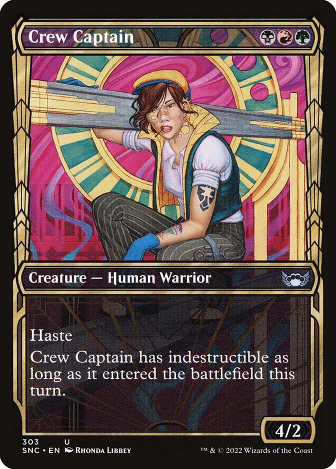 This Is An Image Of The Magic The Gathering Card Crew Captain From The Set Streets of New Capenna - Designed By Artist Jakub Kasper