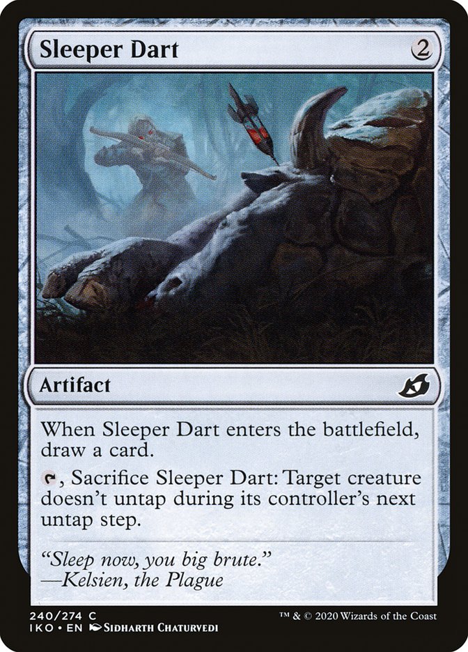 This Is An Image Of The Magic The Gathering Card Sleeper Dart From The Set Ikoria: Lair of Behemoths - Designed By Artist Sidharth Chaturvedi