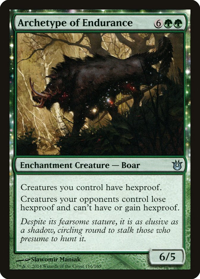 This Is An Image Of The Magic The Gathering Card Archetype of Endurance From The Set Born of the Gods - Designed By Artist Slawomir Maniak