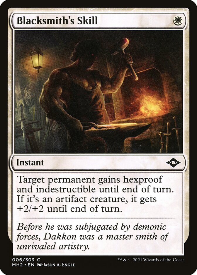 This Is An Image Of The Magic The Gathering Card Blacksmith's Skill From The Set Modern Horizons 2 - Designed By Artist Jason A. Engle