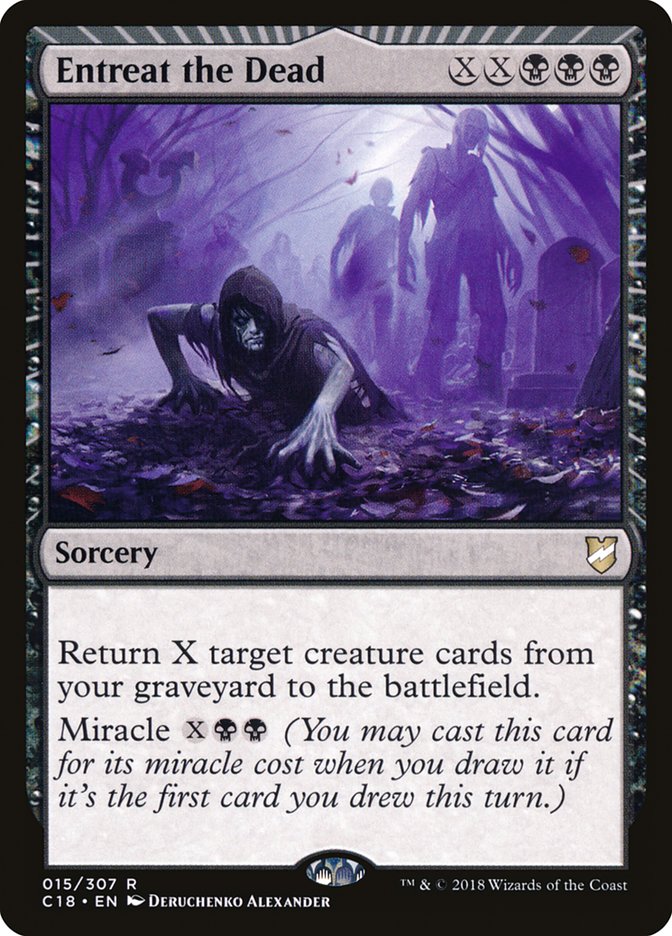 This Is An Image Of The Magic The Gathering Card Entreat the Dead From The Set Commander 2018 - Designed By Artist Deruchenko Alexander