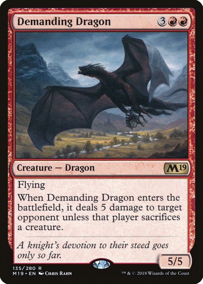 This Is An Image Of The Magic The Gathering Card Demanding Dragon From The Set Forgotten Realms Commander - Designed By Artist Chris Rahn