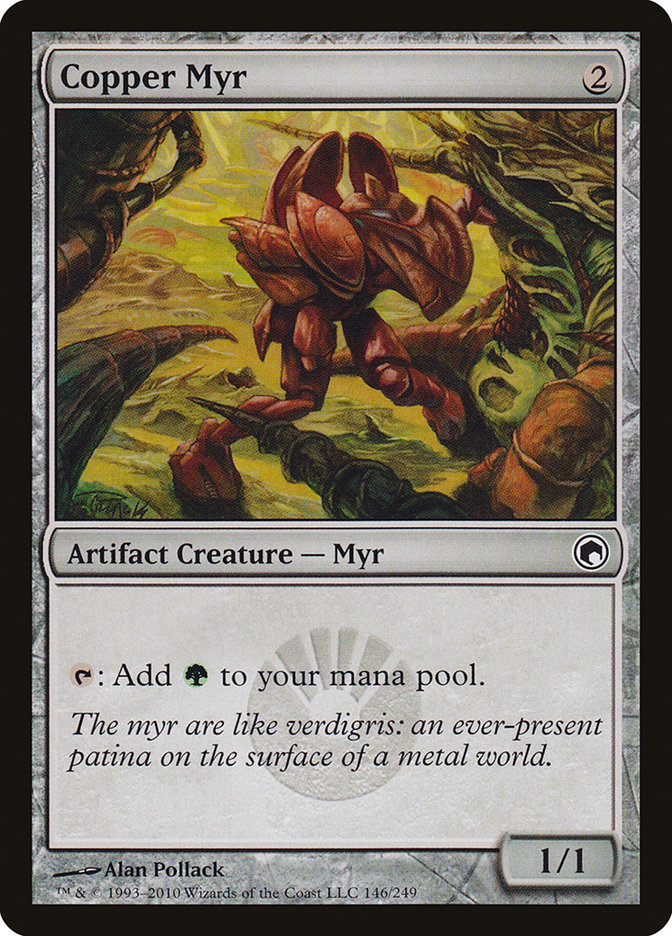 This Is An Image Of The Magic The Gathering Card Copper Myr From The Set Scars of Mirrodin - Designed By Artist Alan Pollack