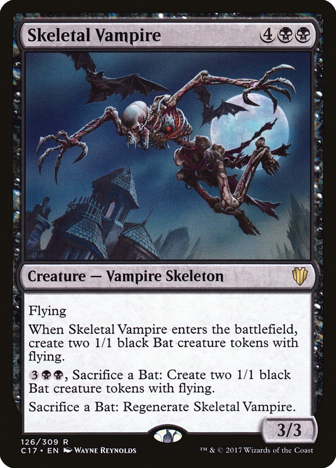 This Is An Image Of The Magic The Gathering Card Skeletal Vampire From The Set Commander 2017 - Designed By Artist Wayne Reynolds
