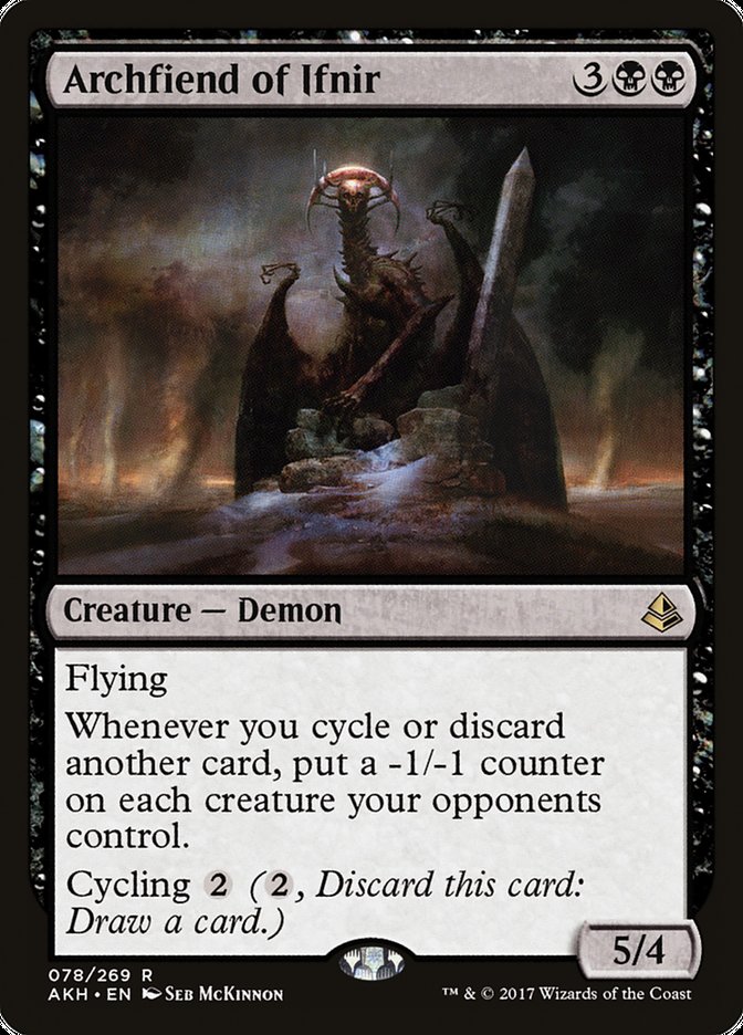 This Is An Image Of The Magic The Gathering Card Archfiend of Ifnir From The Set Amonkhet - Designed By Artist Seb McKinnon