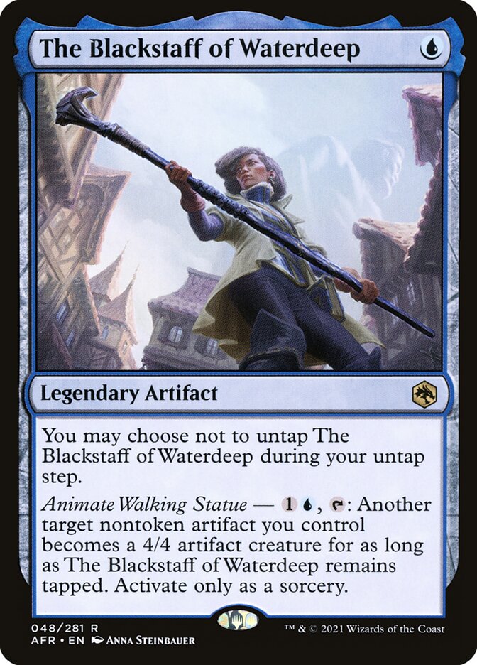 This Is An Image Of The Magic The Gathering Card The Blackstaff of Waterdeep From The Set Adventures in the Forgotten Realms - Designed By Artist Anna Steinbauer