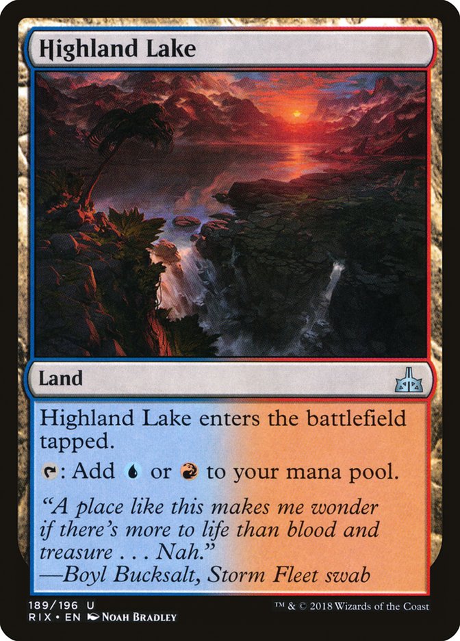 This Is An Image Of The Magic The Gathering Card Highland Lake From The Set Commander 2019 - Designed By Artist Noah Bradley