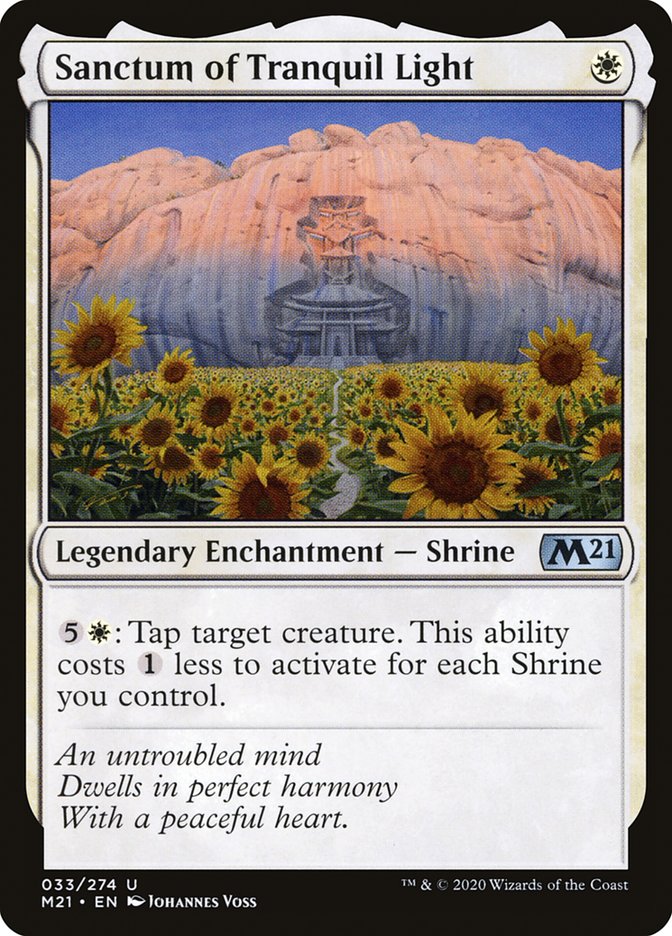 This Is An Image Of The Magic The Gathering Card Sanctum of Tranquil Light From The Set Core Set 2021 - Designed By Artist Johannes Voss