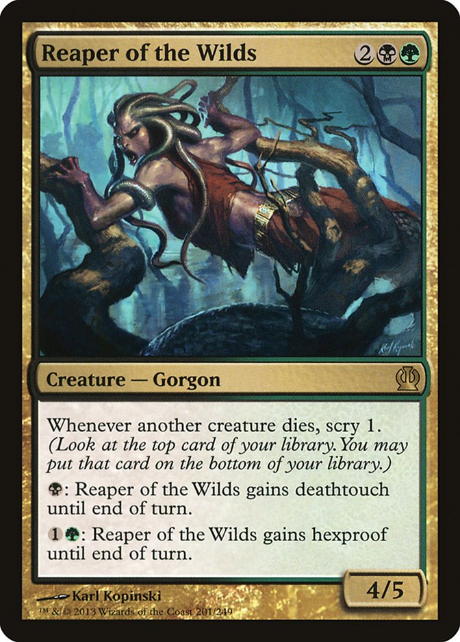 This Is An Image Of The Magic The Gathering Card Reaper of the Wilds From The Set Duel Decks: Jace vs. Vraska - Designed By Artist Karl Kopinski