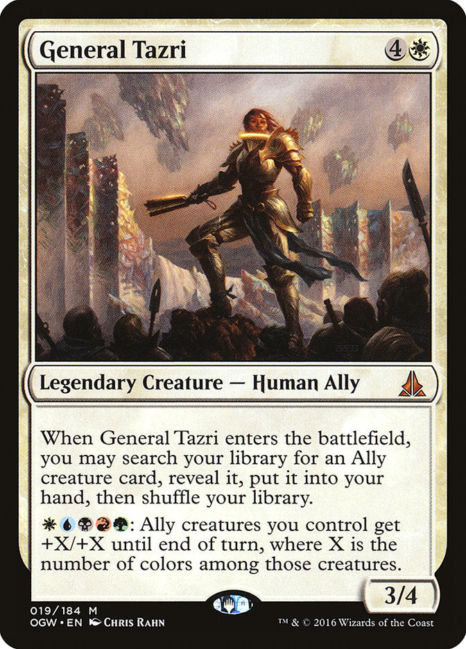 This Is An Image Of The Magic The Gathering Card General Tazri From The Set Oath of the Gatewatch - Designed By Artist Chris Rahn