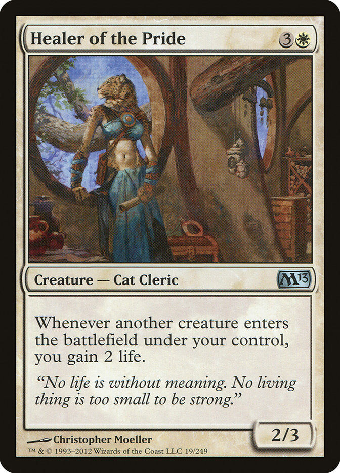 This Is An Image Of The Magic The Gathering Card Healer of the Pride From The Set Magic 2013 - Designed By Artist Christopher Moeller