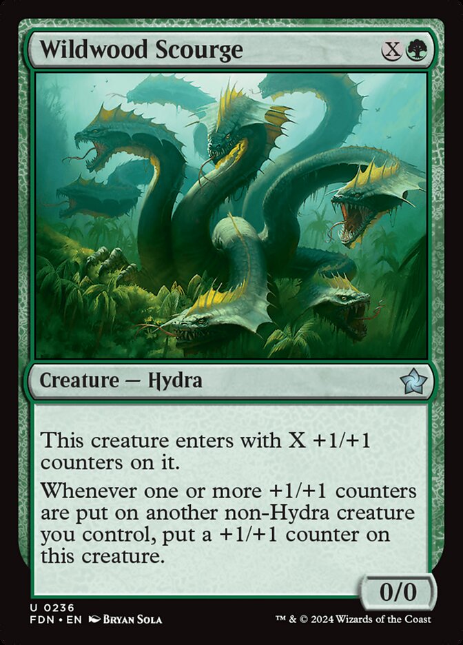 This Is An Image Of The Magic The Gathering Card Wildwood Scourge From The Set Foundations - Designed By Artist Bryan Sola