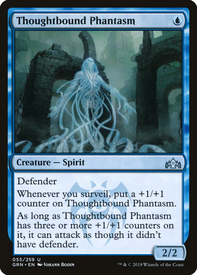 This Is An Image Of The Magic The Gathering Card Thoughtbound Phantasm From The Set Murders at Karlov Manor Commander - Designed By Artist Johann Bodin