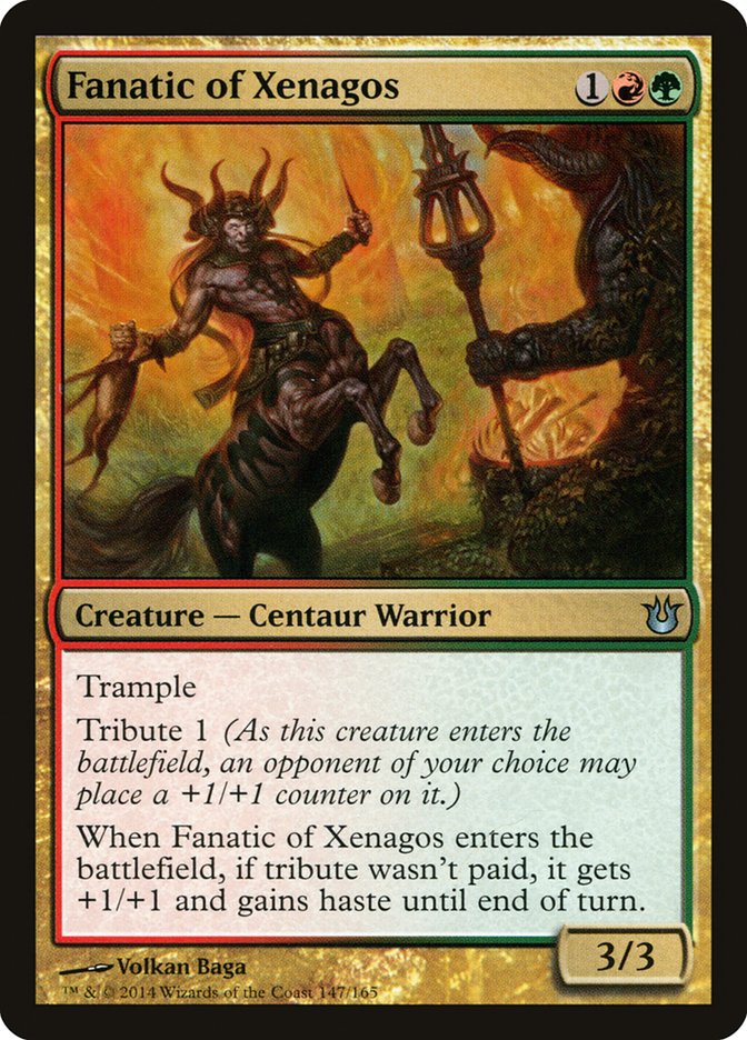 This Is An Image Of The Magic The Gathering Card Fanatic of Xenagos From The Set Born of the Gods - Designed By Artist Volkan Baǵa