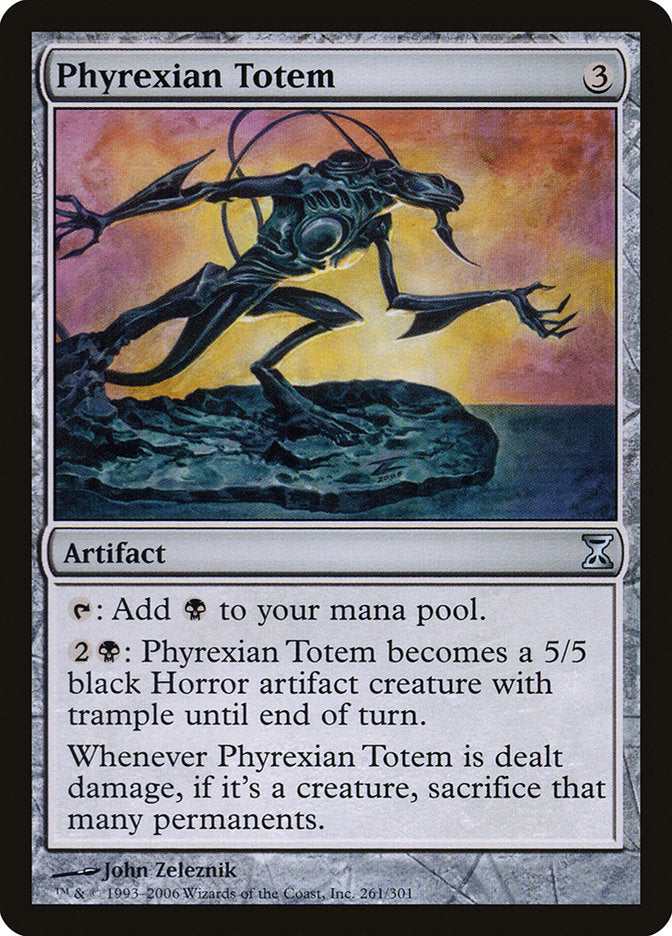 This Is An Image Of The Magic The Gathering Card Phyrexian Totem From The Set Duel Decks: Phyrexia vs. the Coalition - Designed By Artist John Zeleznik