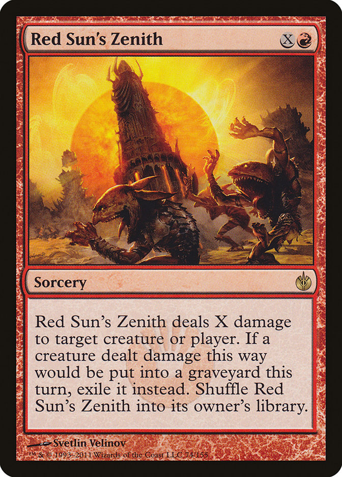This Is An Image Of The Magic The Gathering Card Red Sun's Zenith From The Set Mirrodin Besieged - Designed By Artist Svetlin Velinov