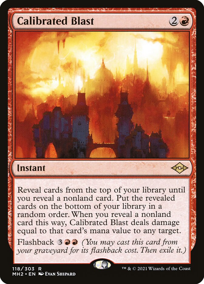 This Is An Image Of The Magic The Gathering Card Calibrated Blast From The Set Modern Horizons 2 - Designed By Artist Evan Shipard