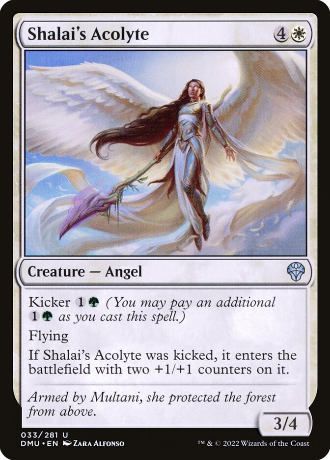 This Is An Image Of The Magic The Gathering Card Shalai's Acolyte From The Set Dominaria United - Designed By Artist Zara Alfonso