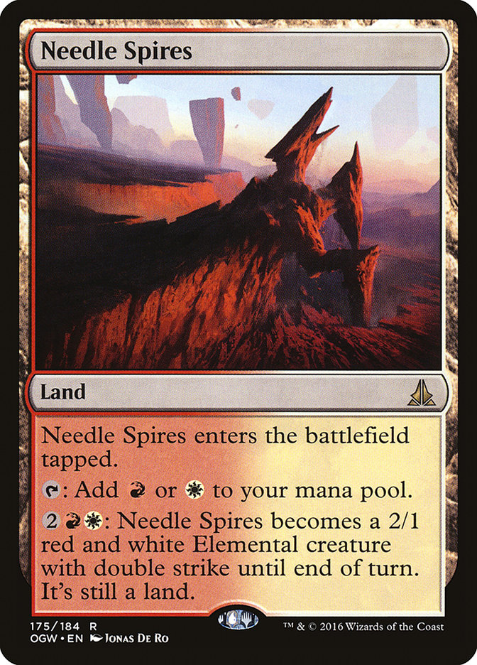 This Is An Image Of The Magic The Gathering Card Needle Spires From The Set Murders at Karlov Manor Commander - Designed By Artist Jonas De Ro