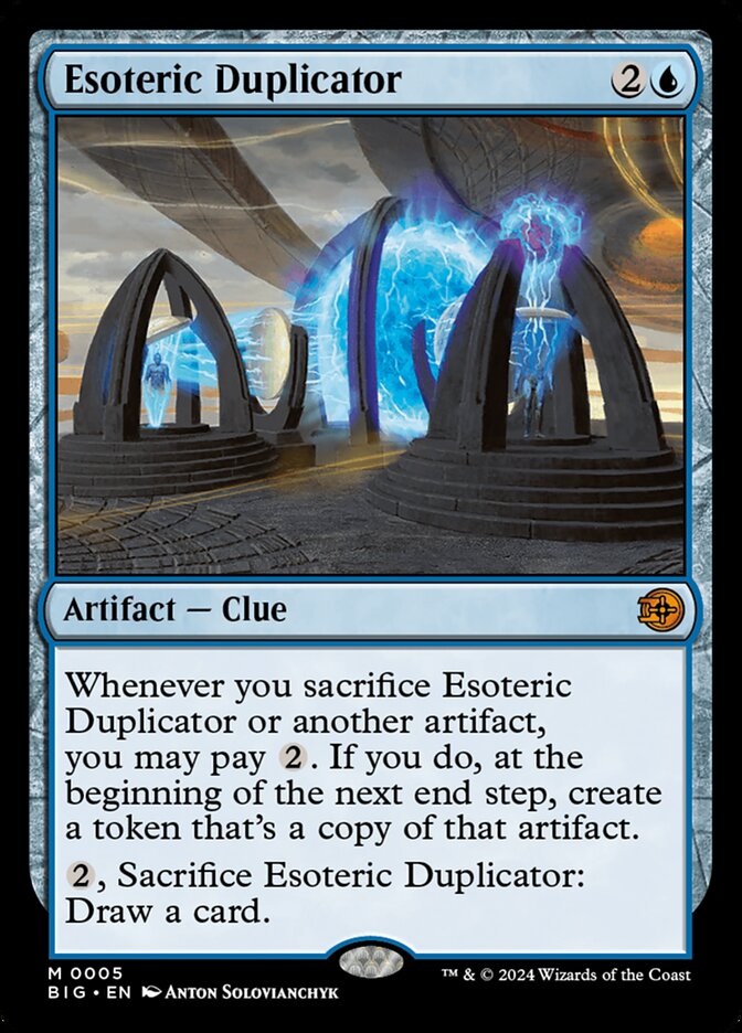 This Is An Image Of The Magic The Gathering Card Esoteric Duplicator From The Set The Big Score - Designed By Artist Anton Solovianchyk