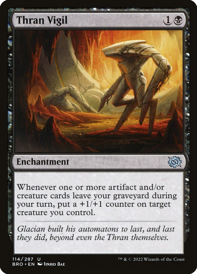 This Is An Image Of The Magic The Gathering Card Thran Vigil From The Set The Brothers' War - Designed By Artist Jinho Bae