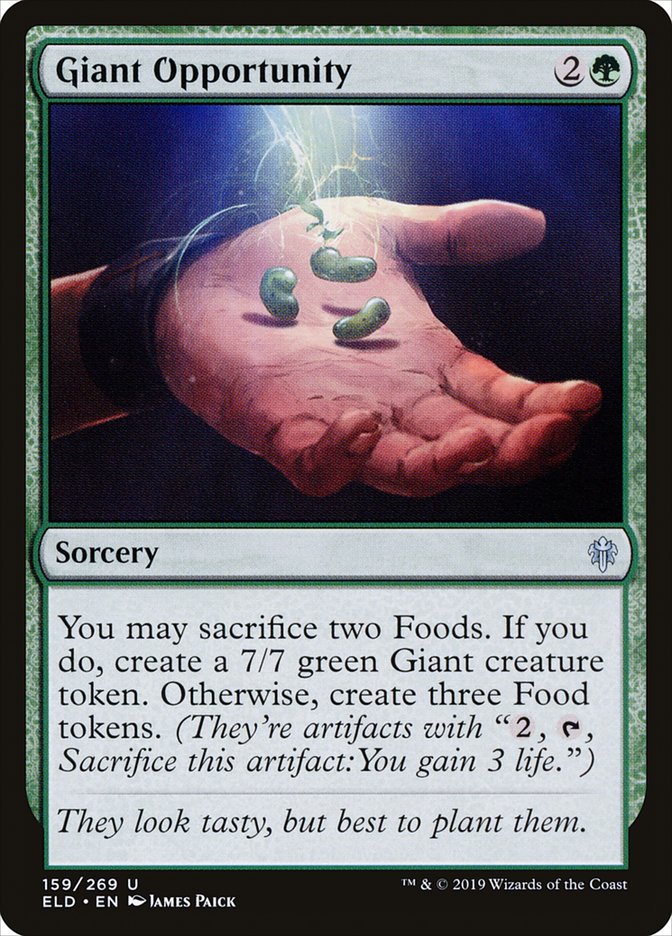 This Is An Image Of The Magic The Gathering Card Giant Opportunity From The Set Throne of Eldraine - Designed By Artist James Paick