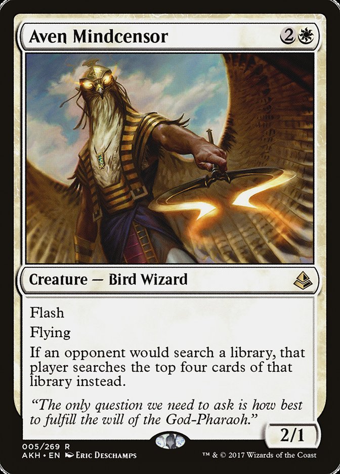 This Is An Image Of The Magic The Gathering Card Aven Mindcensor From The Set Commander Legends: Battle for Baldur's Gate - Designed By Artist Rebecca Guay