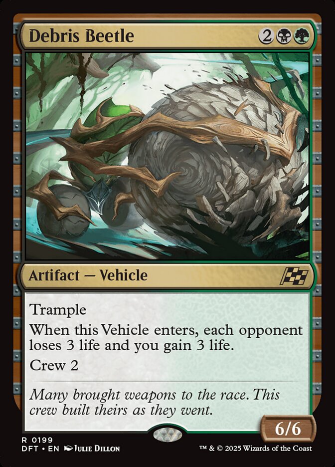 This Is An Image Of The Magic The Gathering Card Debris Beetle From The Set Aetherdrift - Designed By Artist Julie Dillon