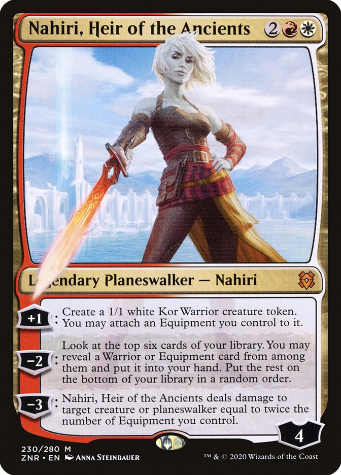 This Is An Image Of The Magic The Gathering Card Nahiri, Heir of the Ancients From The Set Zendikar Rising - Designed By Artist Anna Steinbauer