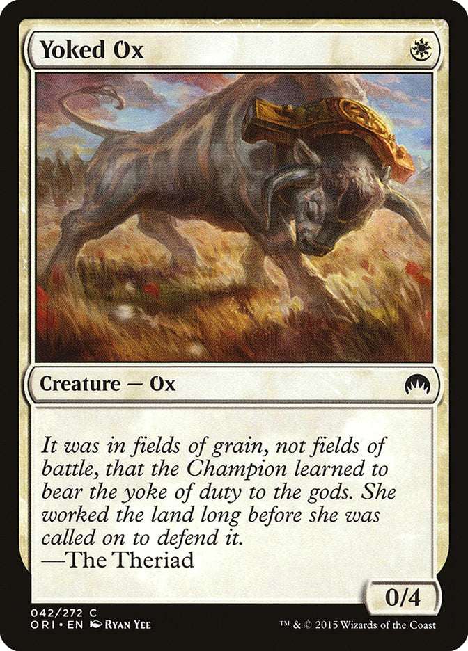 This Is An Image Of The Magic The Gathering Card Yoked Ox From The Set Core Set 2020 - Designed By Artist Ryan Yee
