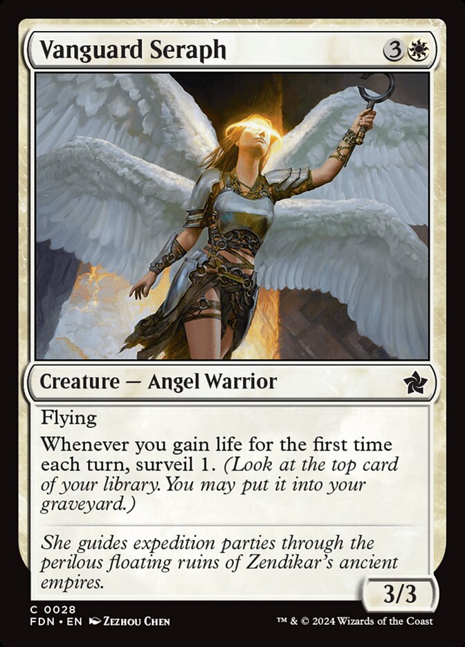 This Is An Image Of The Magic The Gathering Card Vanguard Seraph From The Set Foundations - Designed By Artist Zezhou Chen